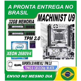 KIT XEON 2680V4 COM TPM 2.0 X99 MACHINIST U9+32GBDDR4