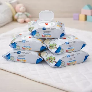 Kit 5 Pacotes Toalhas Umedecidas TURMINHA DA BAGUNÇA 120 folhas - 19x13cm com tampa em Oferta na Shopee