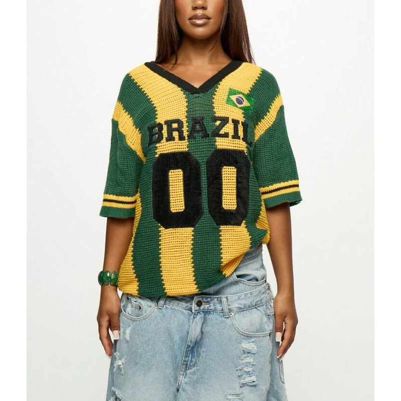Blusa do Brasil Crochê Camisa Copa do Mundo Seleção Brasileira
