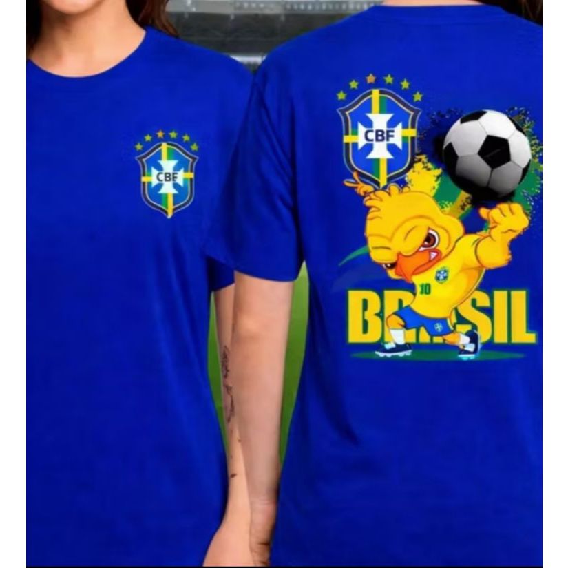 Camiseta Brasil Personalizada Camiseta Gola Redonda 100% Algodão Estilosa em Oferta na Shopee