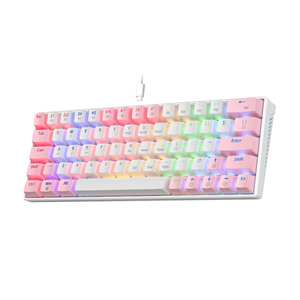 ZIFRIEND KA646 Teclado Mecânico Gamer 60% USB Com Fio ABNT2 Switch