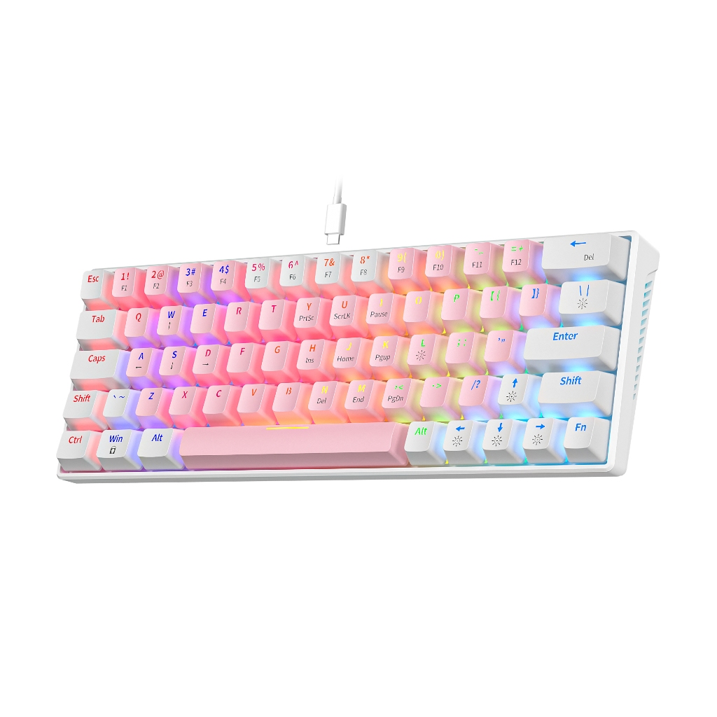 ZIFRIEND KA646 Teclado Mecânico Gamer 60% USB Com Fio ABNT2 Switch