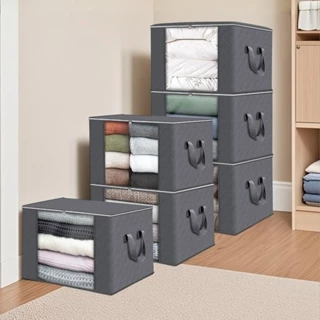 Kit 1/6 Pecas Caixa 0rganizadora Grande para Roupas com Tampa /A prova de pó,umidade e insetos/para armário cozinha em Oferta na Shopee