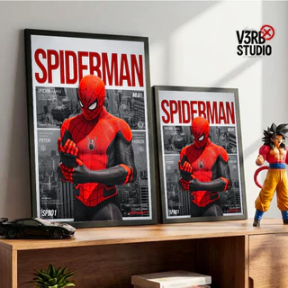 Quadro grande com Moldura Homem Aranha Poster Decorativo Spiderman Sala Quarto gamer presente natal