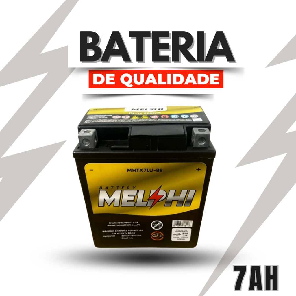 Bateria Melphi Mhtx7lu-bs 7ah Xtz 250 Lander | Shopee Brasil