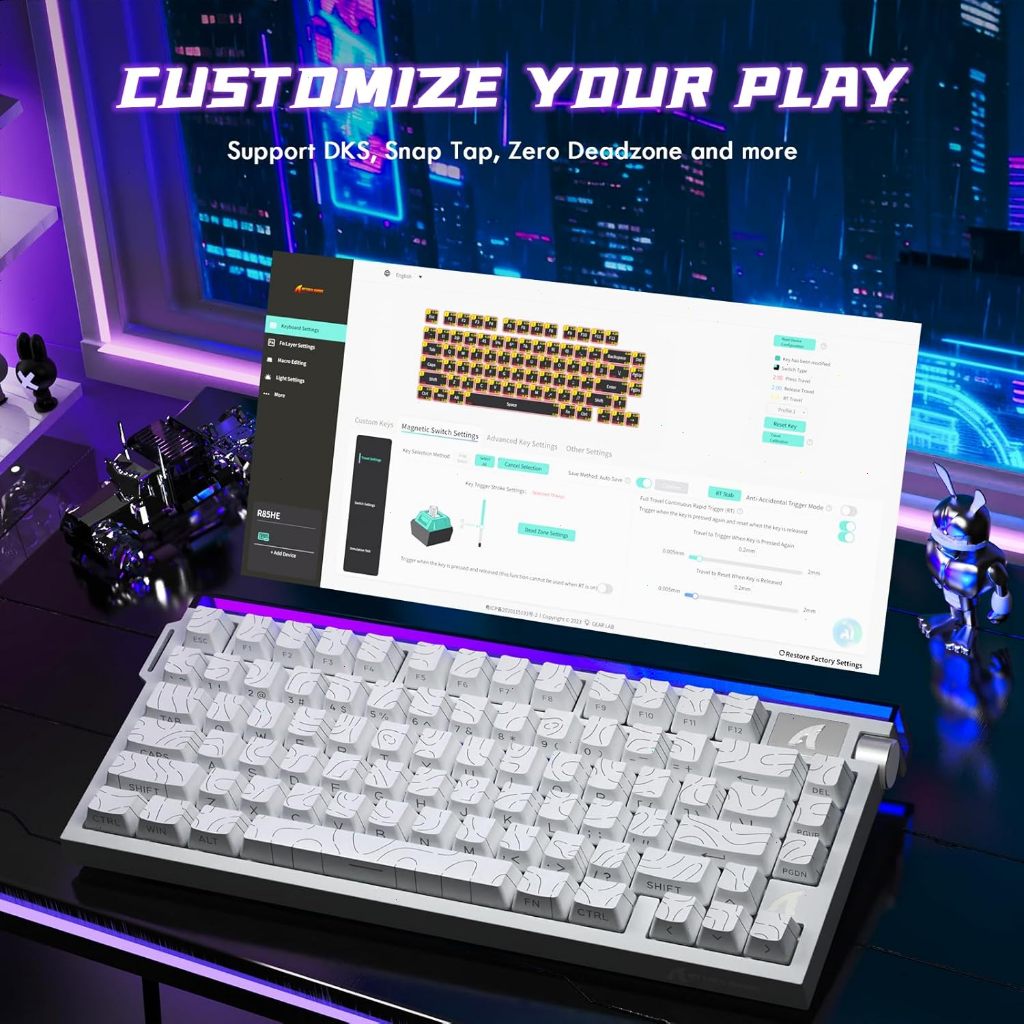 ATTACK SHARK R85 HE Rapid Trigger Keyboard Magnetic Switch with Custom ...