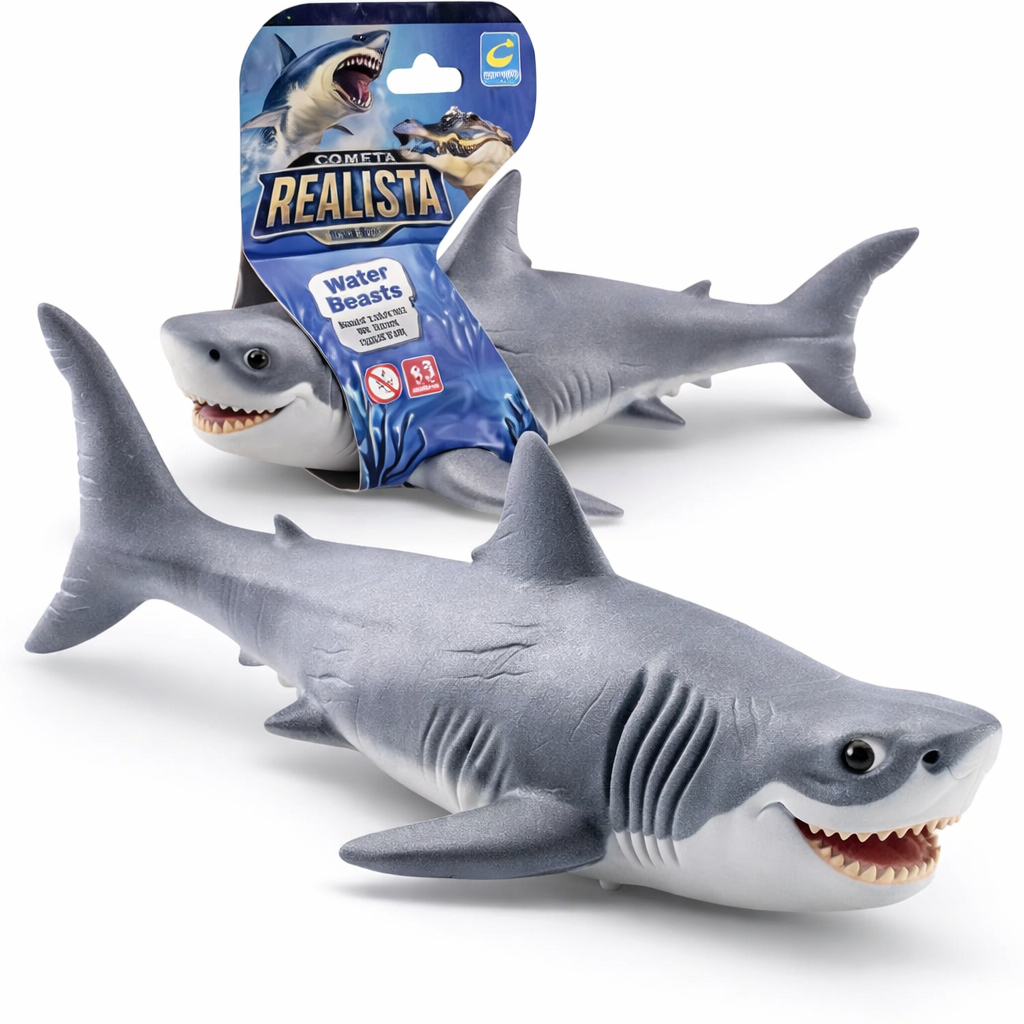 Brinquedo Tubarão Infantil em Plástico Flexível – Animal Marinho ...