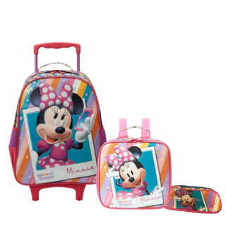 Kit Mochila Rodinha Estojo Lancheira Escolar Infantil Volta Aulas Completo Minnie em Oferta na Shopee
