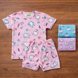 Pijama Infantil Menina 100% Algodão Estampado - Escolha a Cor em Oferta na Shopee
