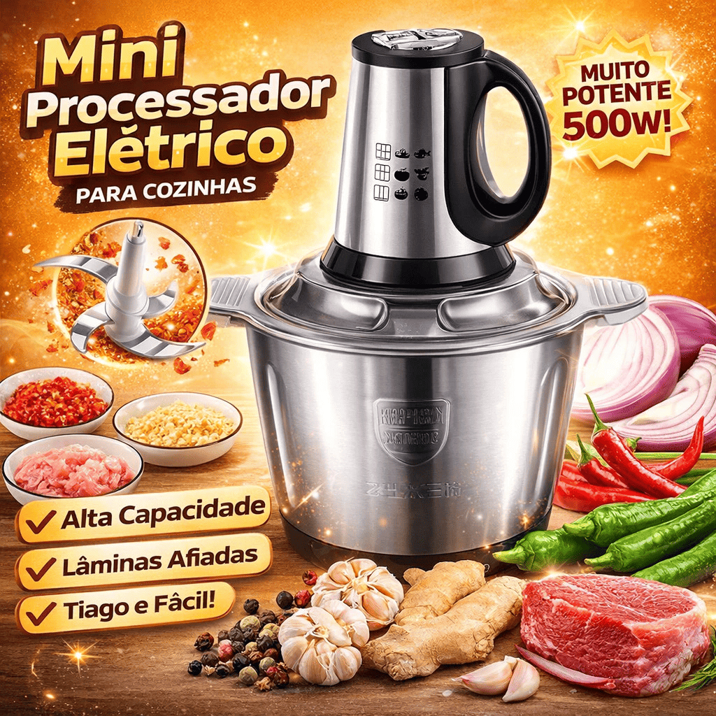 Triturador De Alimentos Alça 110v/220v Carne e Legumes Elétr