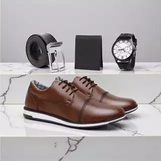 Sapato Social Masculino Oxford Monte seu kit Sapato+Relógio+Carteira+Cinto Você escolhe