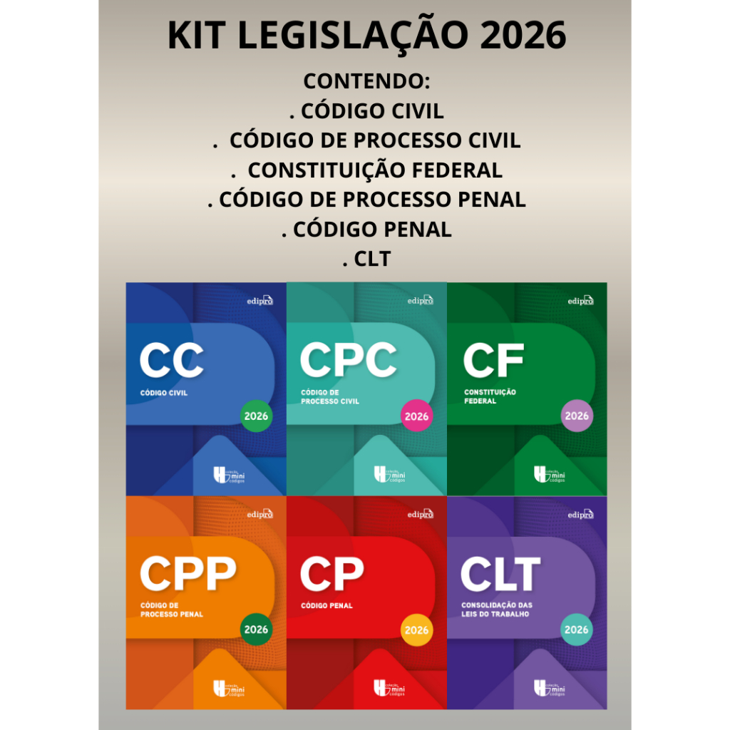 Kit legislação 2026 - Código Civil + Processo Civil + Constituição ...