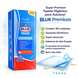 Tapete Higiênico Para Cães 82x60cm 30 Unidades Blue absorção Premium em Oferta na Shopee