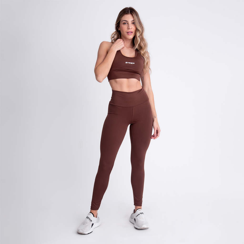 Conjunto Feminino Fitness Academia Treino Dia a Dia Esportes Top + Calça Zero Transparência