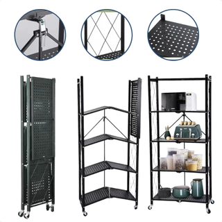 Estante 5 e 4 Andares Organizadora Aço Dobrável Industrial Reforçada Expositor Loja Estoque em Oferta na Shopee