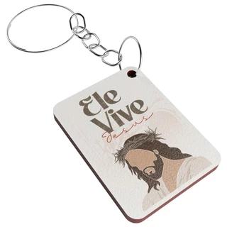 Lembrancinha Chaveiro Feliz Páscoa Ele Vive Jesus Feito Em Mdf em Oferta na Shopee