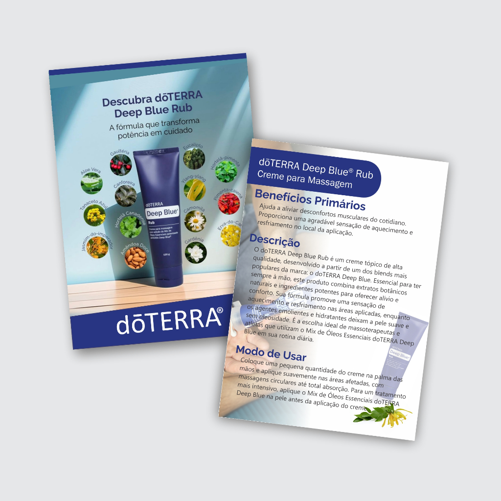 Kit Adesivos para Potinhos de Amostras + Folhetos DoTERRA Deep