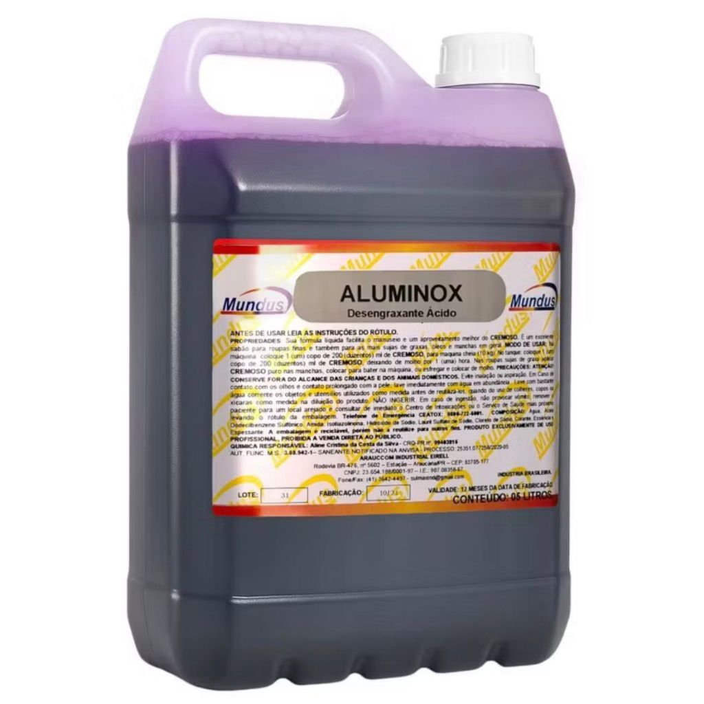 Desengraxante Roxinho Profissional Mundus 5L - Limpa Baú e Chassi ...