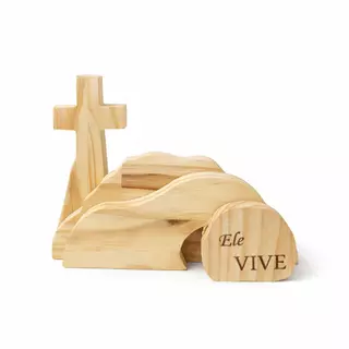 Sepulcro Vazio 17x25 - Escultura Decorativa de Páscoa - Decoração Páscoa - Símbolo Cristão - SEM VERNIZ em Oferta na Shopee