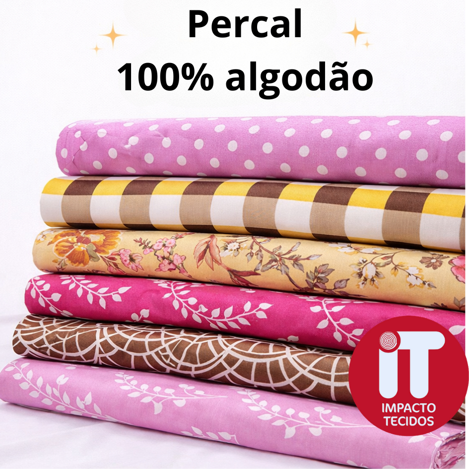 Tecido Percal 180 fios 100% Algodão 1 metro x 2,50 para lençol, fronhas ...