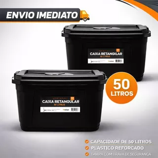 Caixa Organizadora Grande Com Tampa 50 Litros Retangular – Organização e Praticidade em Oferta na Shopee
