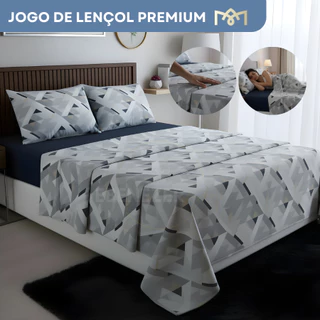 Kit Roupa De Cama Casal Queen Percal 400 Fios Super Macio Desing Atemporal Hotel Luxo Premium em Oferta na Shopee