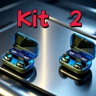 Kit M10 Bluetooth 5.3 Fones de ouvido sem fio TWS estéreo com carregador Power Bank em Oferta na Shopee