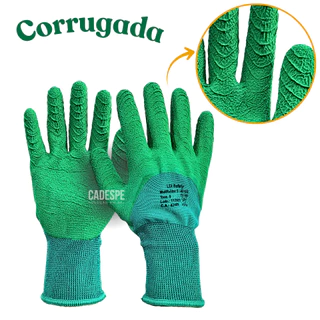 Luva Epi Coleta Pedreiro Corrugada Reforçada Multitato Emborrachada Borracha Obra - LDI Ca 42409