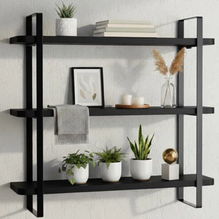 Nicho Organizador Estilo Industrial 60cm Suspenso Ferro Madeira Livros Plantas em Oferta na Shopee