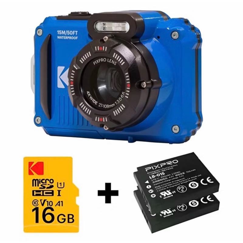 Camera Kodak Wifi Resistente À Água Fullhd 16mp Pixpro Wpz2 Com Nf