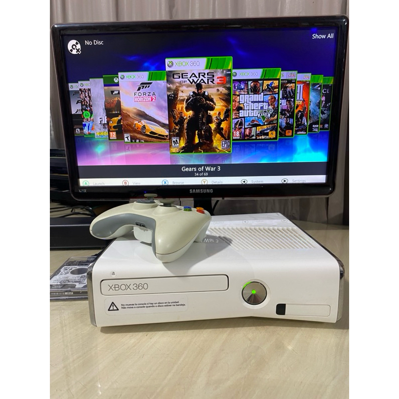 X Box 360 Slim Branco Hd 500 Gigas Edicao Especial | Shopee Brasil