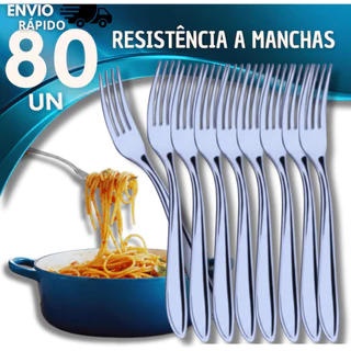 Kit Conjunto 80 Garfo Aço Inox Grande Luxo Cozinha Bar Restaurante Buffet Faqueiro Hotel Churrasco