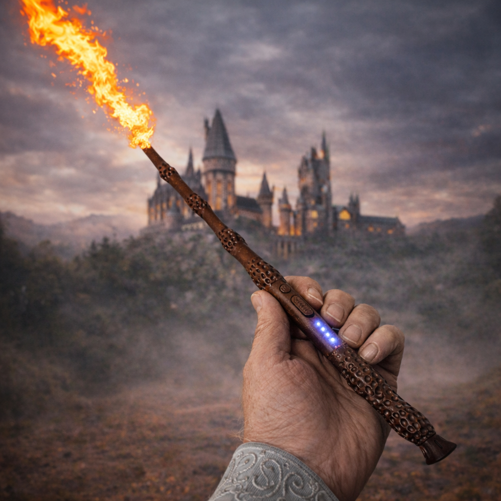Varinha FOGO Dumbledore / Varinha que Solta Fogo Harry Potter | Shopee ...