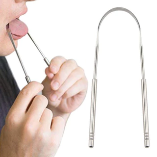 Limpador Raspador De Língua Em Aço Inox Para Higiene Bucal Promoção em Oferta na Shopee