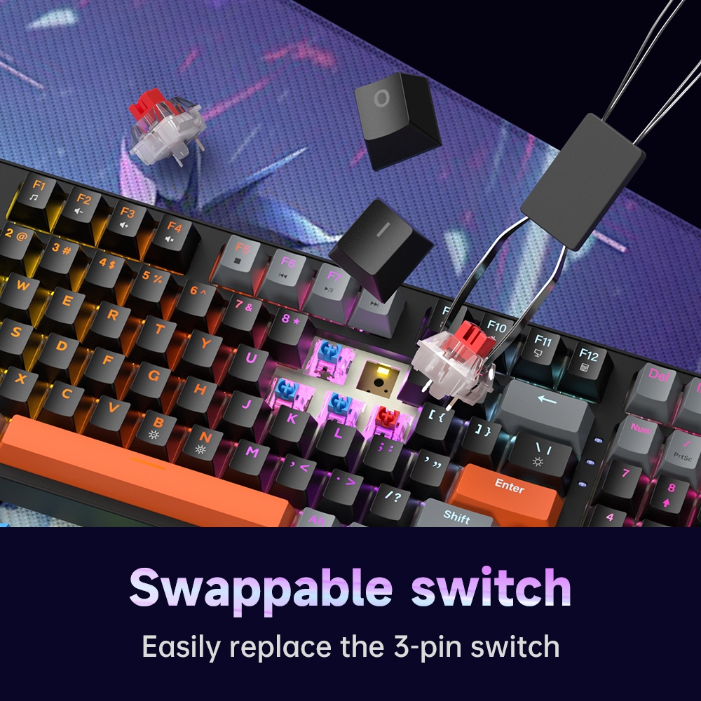 ZIFRIEND AG98 Teclado Mecânico Escritório 98 teclas Switch