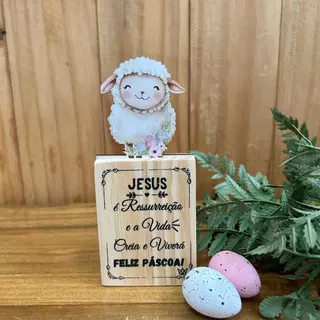 Enfeite de Páscoa Cordeiro Jesus é Ressureição e Vida Enfeite de Mesa Deus Decoração de Páscoa em Oferta na Shopee