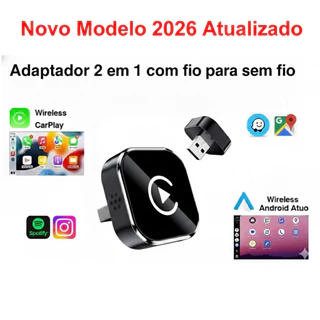 Adaptador CarPlay Android Auto Sem Fio Dongle 2 em 1 Novo Modelo Adaptador CarPlay Android Auto Sem Fio Dongle 2 em 1 Novo Modelo