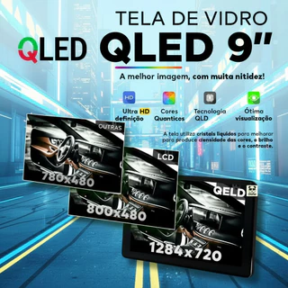 (Envio de SP) multimídia Android15 7/9pol 4+64GB 1,5GHz SOM DSP carplay Wifi Bluetooth GPS Offline CPU-X Verificado