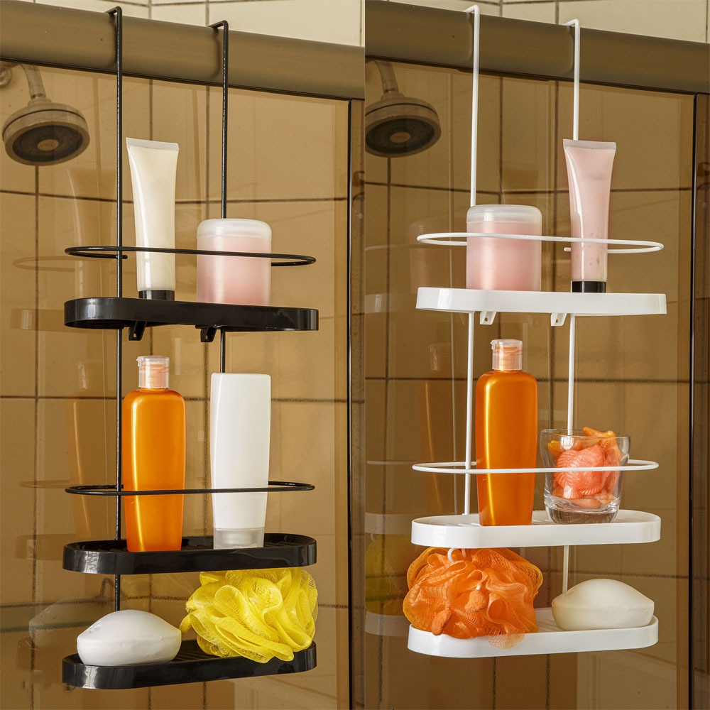 Porta Shampoo de Box 3 Andares Organizador Sem Furo Preto | Shopee Brasil