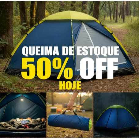 Barraca Iglu 2-3 Pessoas Acampamento Camping Lazer Impermeável em promoção Cor Azul/amarelo NOVA OFERTA!