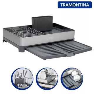 Escorredor de Louças Extensível Inox com Porta Talheres Tramontina em Oferta na Shopee