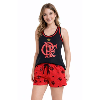 Baby Doll Regata Alça Larga Temático de Time Estampado Curto para o Verão em Oferta na Shopee