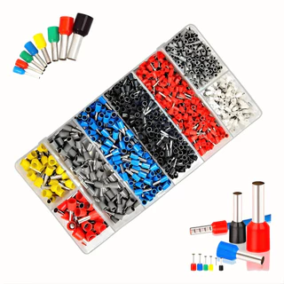 Kit Maleta Terminais Elétricos Ilhós Tubular 0,5mm a 10mm Conector Fio Cobre Isolado Acessórios em Oferta na Shopee