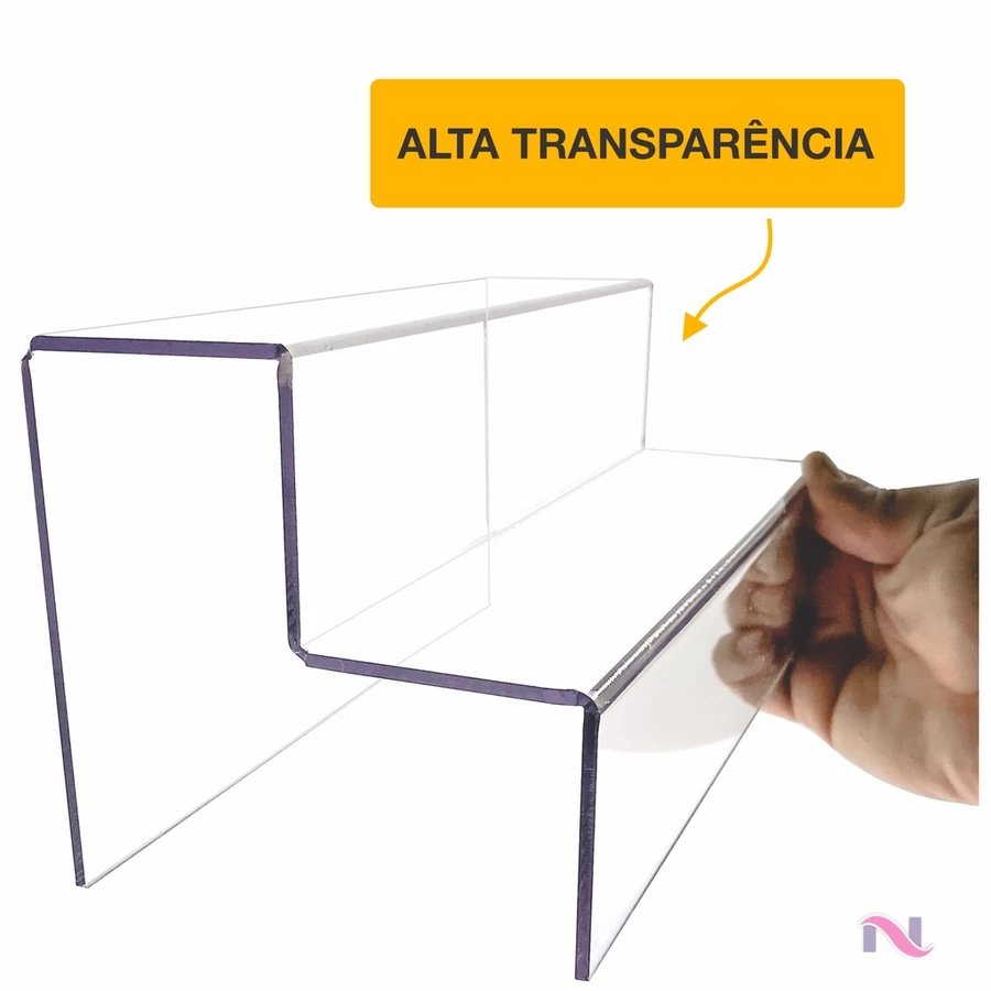 Expositor Acrilico Ps Plataforma Vitrine Loja Escadinha 2 de