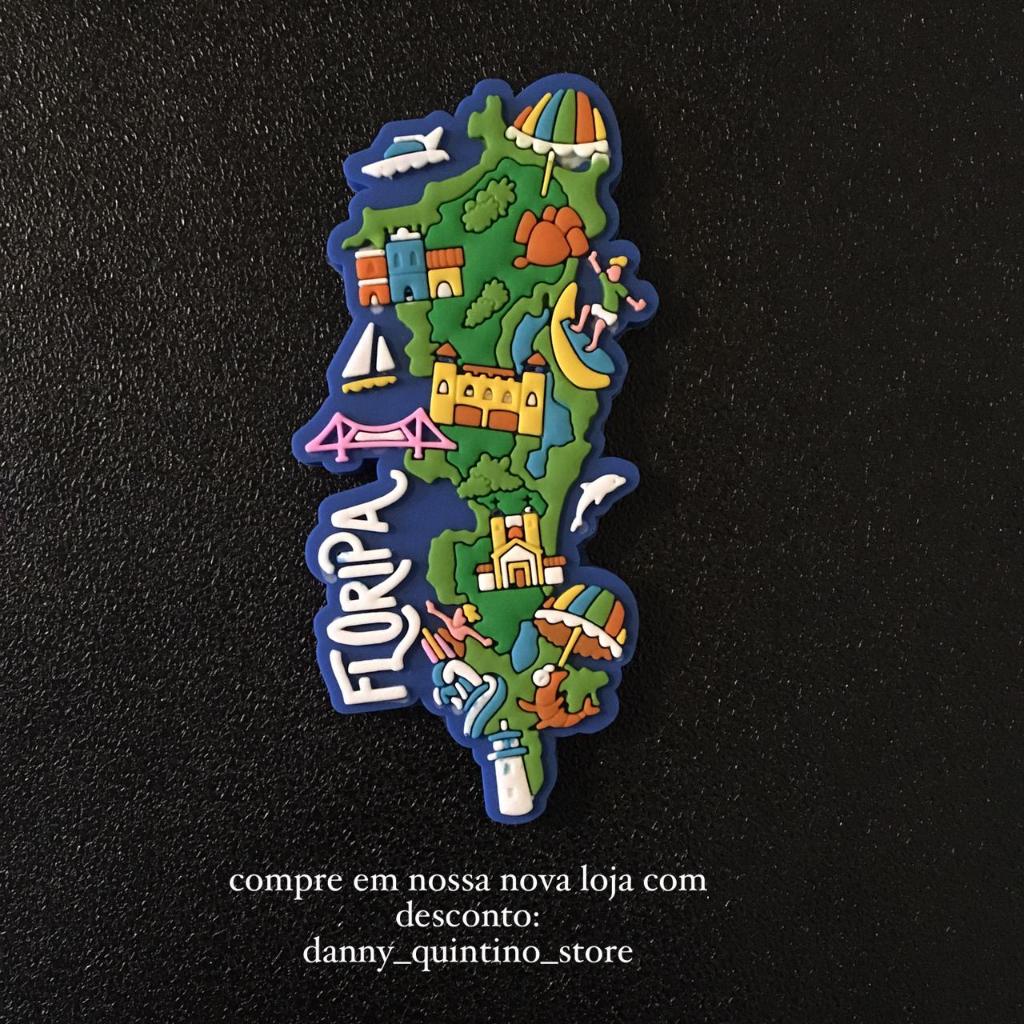 Ímã de geladeira emborrachado - Floripa SC Mapa | Shopee Brasil
