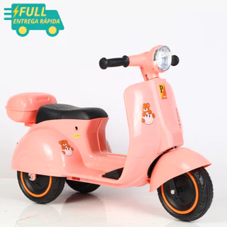 Mini Moto Motoca Motinho Vespa Vespinha Elétrica Triciclo Infantil Scooter 6V Joy Rosa Menina Com Som Luz Baú em Oferta na Shopee