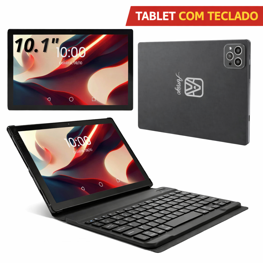 Tablet A06 Plus Android 256gb Memória 8gb Ram Cor Cinza + Capa e Teclado