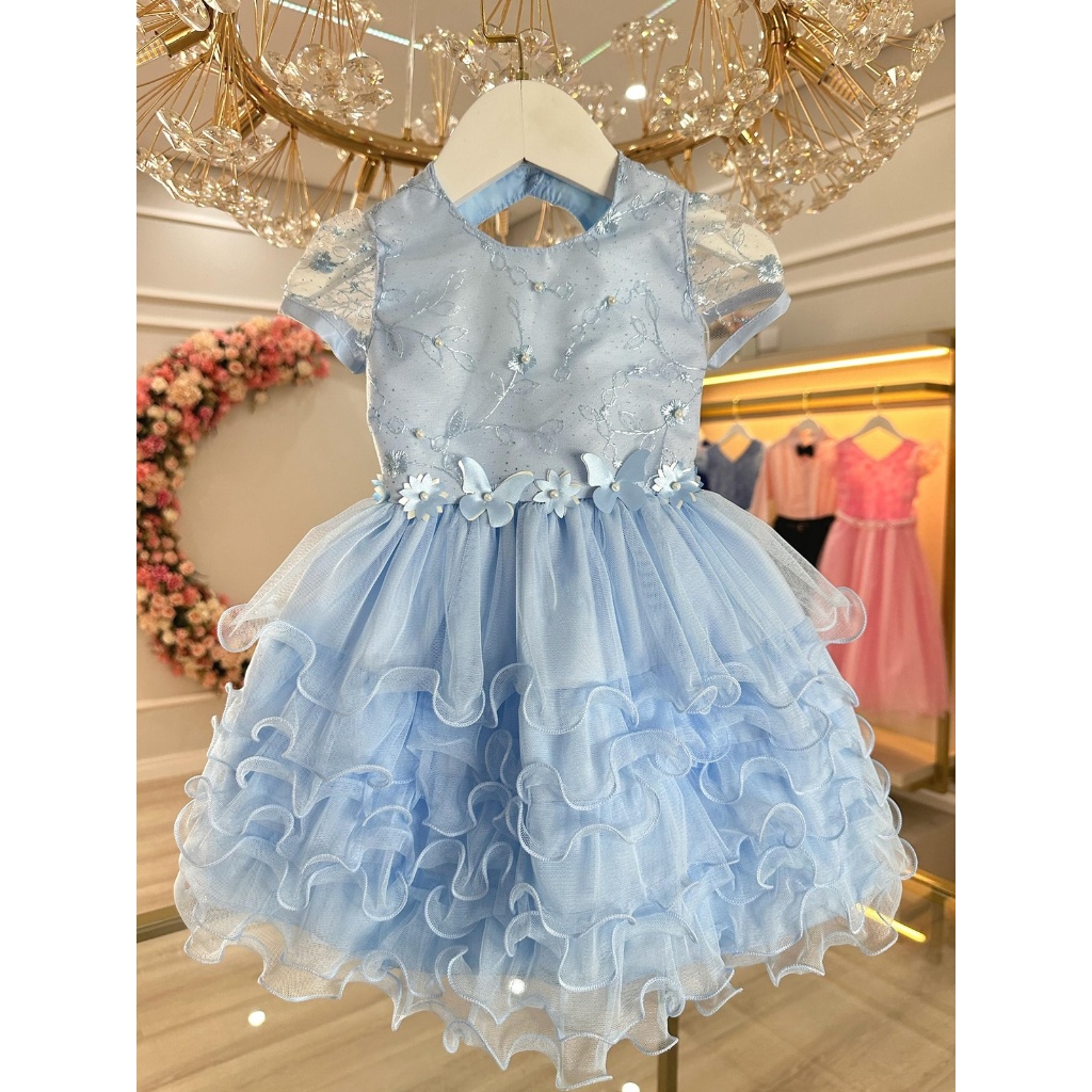 bebe light blue dress Beach Baby Light Blue Smocked Angel Sleeve Dress – Classic Whimsy
