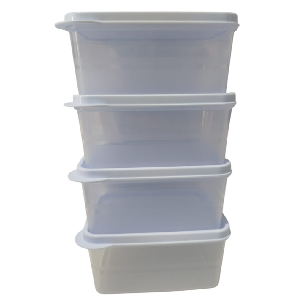 Kit 4 Potes Cristal Herméticos DUP Essencial 500ml Plástico Livre