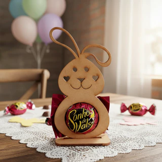 KIT 10 lembrancinha Coelho porta bombom de páscoa MDF em Oferta na Shopee